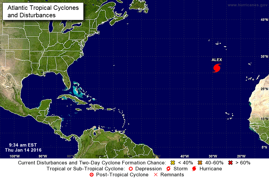 Alex se convierte en huracán en el Atlántico