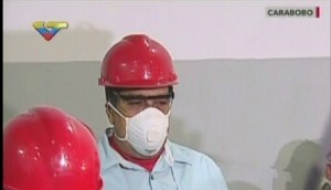 Seguridad industrial bolivariana: Maduro y Cilia los únicos con máscaras protectoras (SHOW)