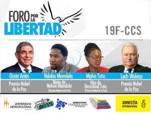 Premios Nobel de la Paz vienen a Venezuela por la libertad de los presos de conciencia