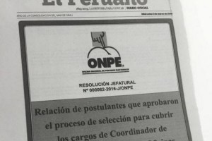 Diario oficial peruano confunde logo de oficina electoral con una caricatura obscena