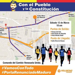 Puntos de salida para concentración de este #12Mar en Caracas