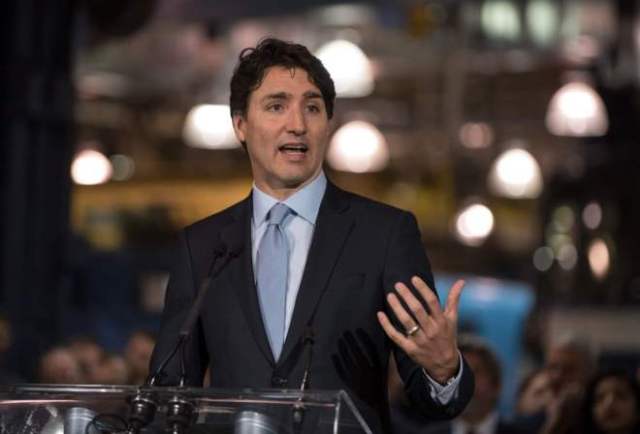 El primer ministro canadiense, Justin Trudeau, durante un discurso en Montreal. Alice ChicheAFP