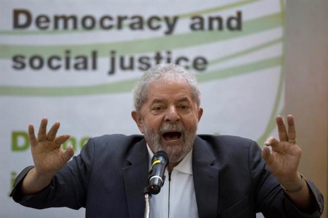 El expresidente brasileño Luiz Inácio Lula da Silva participó  en un seminario de la Alianza Progresista, con representantes de formaciones de izquierda, en Sao Paulo (Brasil). EFE