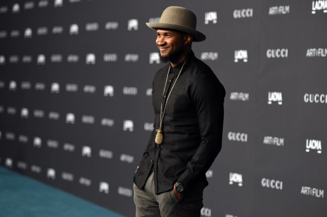 LOS ANGELES, CA - NOVEMBER 07:  Recording artist Usher attends LACMA 2015 Art+Film Gala Honoring James Turrell and Alejandro G Iñárritu, Presented by Gucci at LACMA on November 7, 2015 in Los Angeles, California.  (Photo by Jason Merritt/Getty Images  for LACMA)