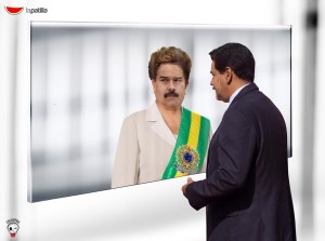 El temor de Maduro frente al espejo (caricatura @_calavera_ )