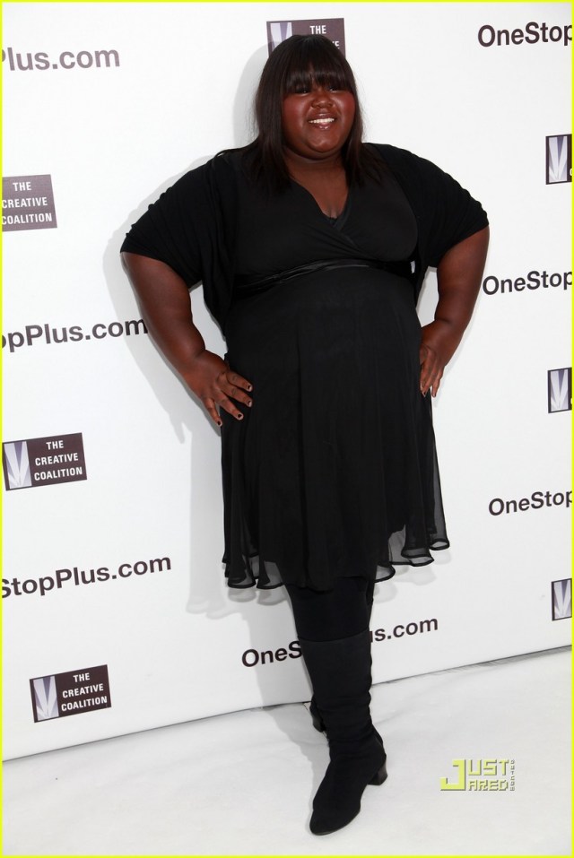 NEW YORK - SEPTEMBER 15:  Actress Gabourey "Gabby" Sidibe attends the Onestopplus.com Spring 2011 fashion show during Mercedes-Benz Fashion Week at Frederick P. Rose Hall, Jazz at Lincoln Center on September 15, 2010 in New York City.  (Photo by Astrid Stawiarz/Getty Images)