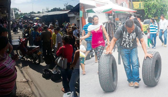 Multitud pasó por encima de los GNB para comprar comida en Colombia