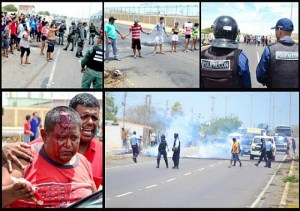 En Paraguaná se enfrentaron contra organismos de seguridad para exigir comida