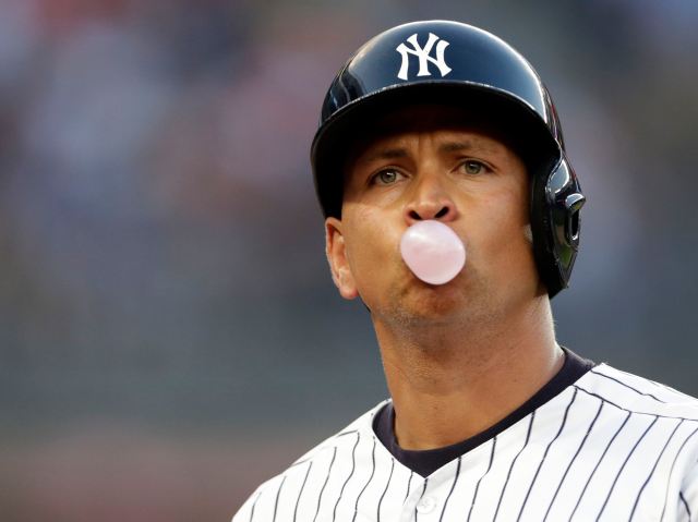 Jul 22, 2016; Bronx, NY, USA; New York Yankees designated hitter Alex Rodriguez (13) reacts after flying out during the second inning of an inter-league baseball game against the San Francisco Giants at Yankee Stadium. Mandatory Credit: Adam Hunger-USA TODAY Sports/File Photo