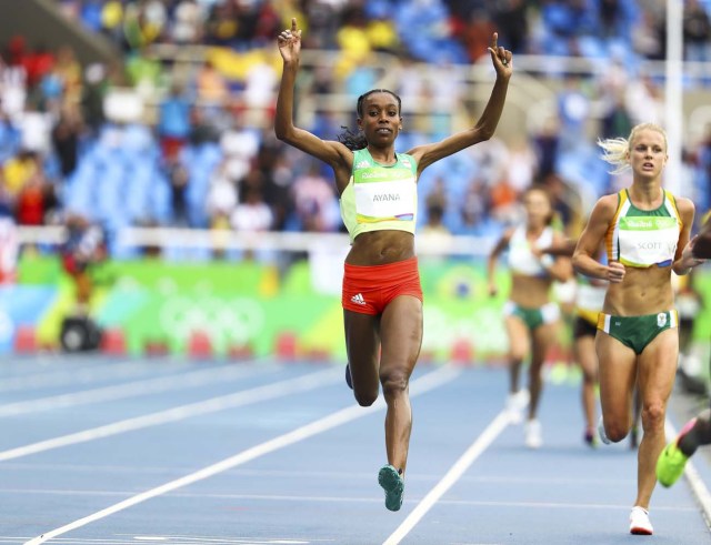 2016 Rio Olympics - Athletics - Final - Women's 10,000m Final - Olympic Stadium - Rio de Janeiro, Brazil - 12/08/2016. Almaz Ayana (ETH) of Ethiopia wins.  REUTERS/Lucy Nicholson   FOR EDITORIAL USE ONLY. NOT FOR SALE FOR MARKETING OR ADVERTISING CAMPAIGNS.  TPX IMAGES OF THE DAY