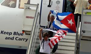 Una fiesta por lo alto se vivió en el primer vuelo comercial de EEUU a Cuba