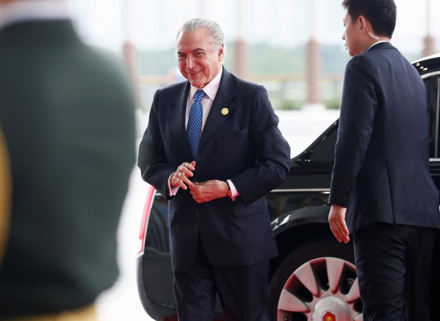 Brazilian President Michel Temer arrives to attend the G20 Summit in Hangzhou