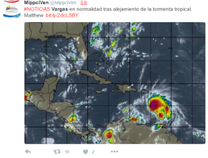 Matthew se convirtió en huracán y el gobierno ni se ha enterado (tuits + capturas)