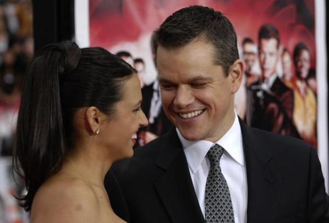 Matt Damon y su esposa Luciana Barroso en 2007 (AP)