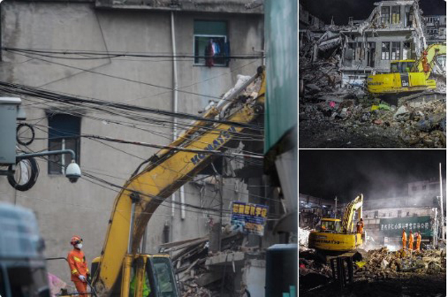 Al menos diez muertos al derrumbarse varias viviendas en el este de China