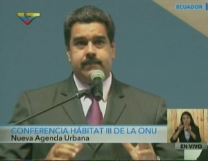 Maduro interviene en la conferencia de Hábitat III y justifica el control cambiario
