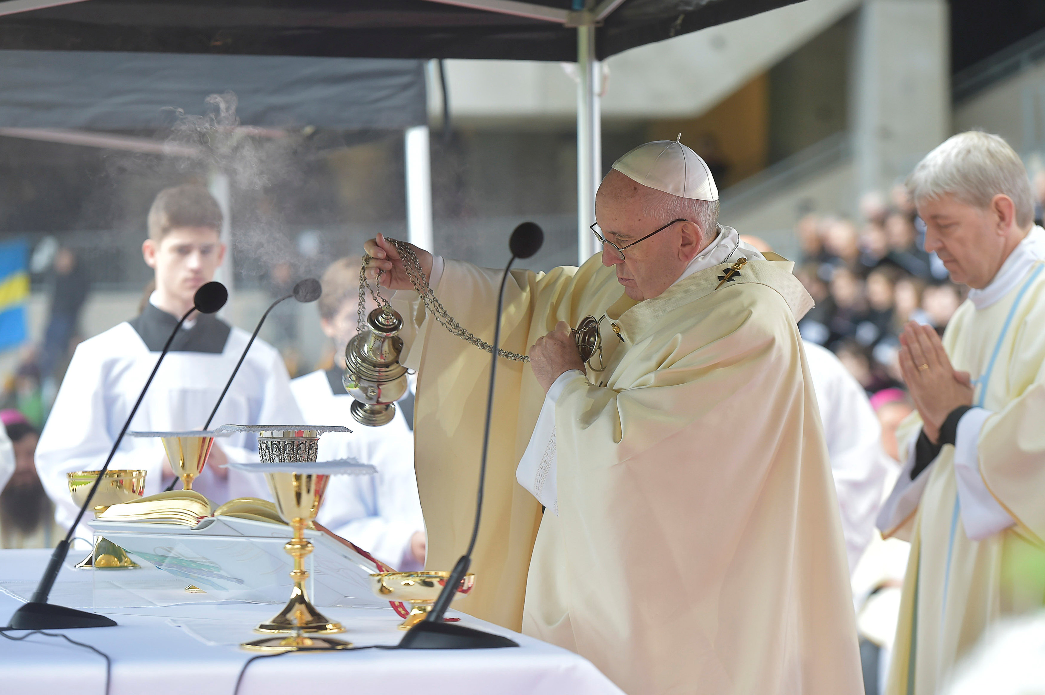 Una pequeña Latinoamérica en la misa del Papa en Malmoe, en Suecia