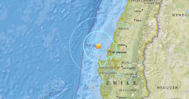 Un sismo moderado se registra frente a las costas de Chile