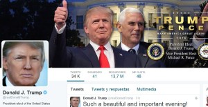 Trump actualiza su cuenta de Twitter y se presenta como presidente electo
