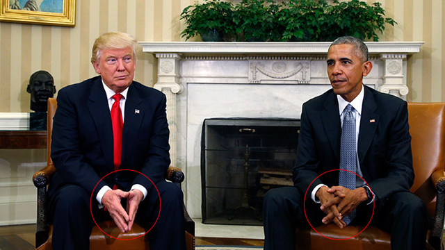 El lenguaje gestual que revela la verdad de la reunión entre Obama y Trump (Fotos)