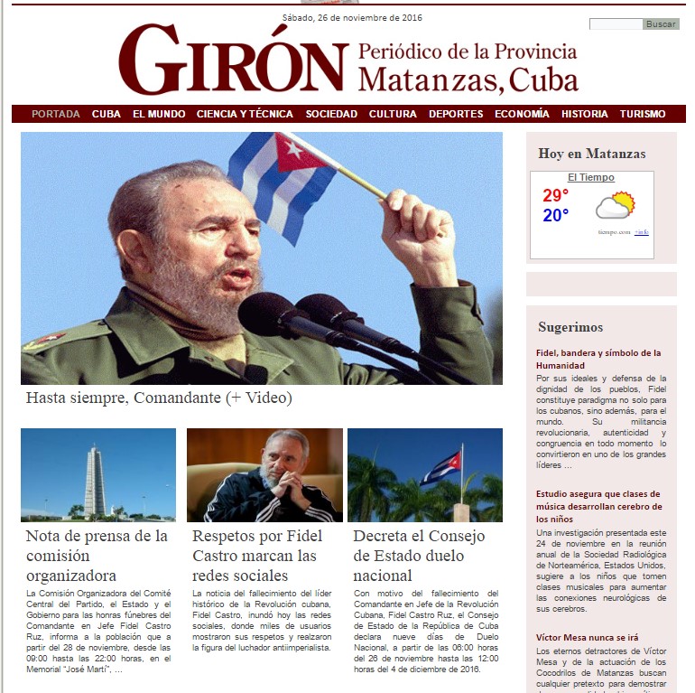 Así reportaron los medios de comunicación cubanos la muerte de Fidel Castro