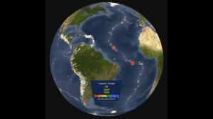 Todos los terremotos entre 2001 y 2015 animados sobre el globo terráqueo (Video)