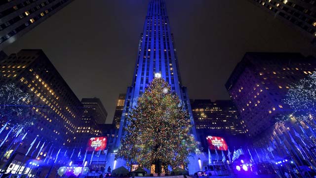 El árbol del Rockefeller Center, Nueva York. AP Images