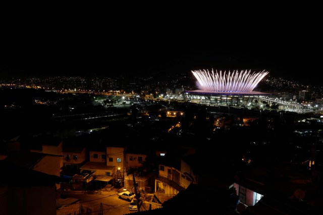 FILE PHOTO - 2016 Rio Olympics - Opening Ceremony - Maracana - Rio de Janeiro, Brazil - 05/08/2016. The Maracana Olympic Stadium during the opening ceremony is seen from the Mangueira favela slum. REUTERS/Ricardo Moraes/File Photo FOR EDITORIAL USE ONLY. NOT FOR SALE FOR MARKETING OR ADVERTISING CAMPAIGNS REUTERS PICTURES OF THE YEAR 2016 - SEARCH 'POY 2016' TO FIND ALL IMAGES