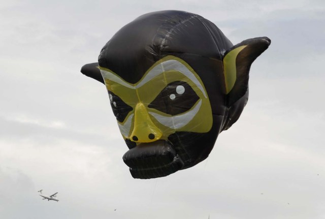 A monkey balloon is seen during the 16th Solar Balloon Festival in Envigado, Colombia