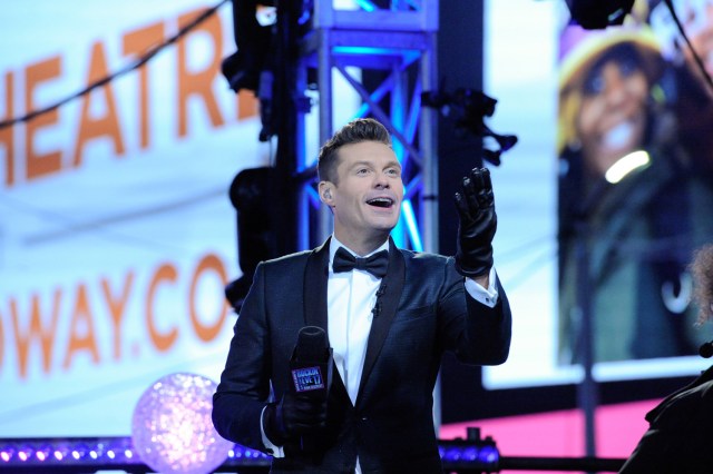 Ryan Seacrest acts as host during the events in Times Square on New Year's Eve in New York, U.S. December 31, 2016. REUTERS/Stephanie Keith