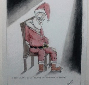Desde el Helicoide Gabriel Valles ilustra a un triste San Nicolás