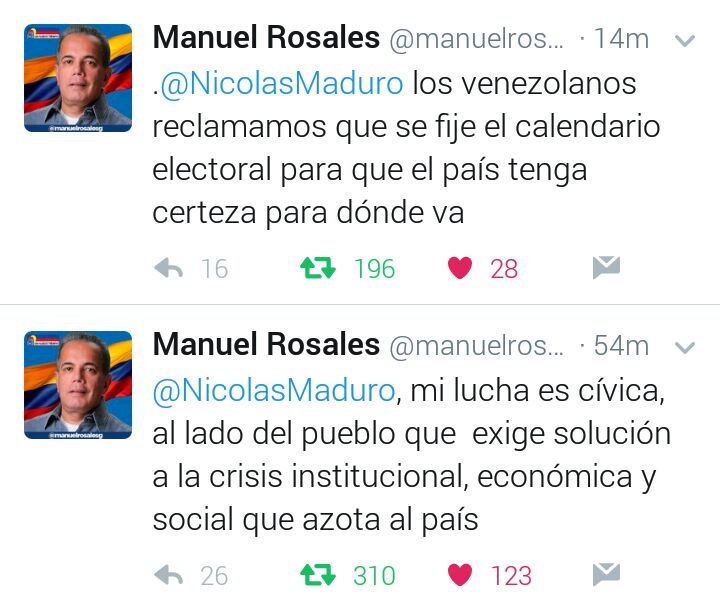 Así respondieron Manuel Rosales y Chúo Torrealba a lo expresado por Maduro