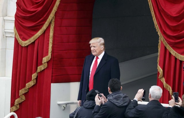 President-elect Donald Trump arrives for the inauguration ceremonies to be sworn in as the 45th president of the United States on the West front of the U.S. Capitol in Washington, U.S., January 20, 2017. REUTERS/Lucy Nicholson