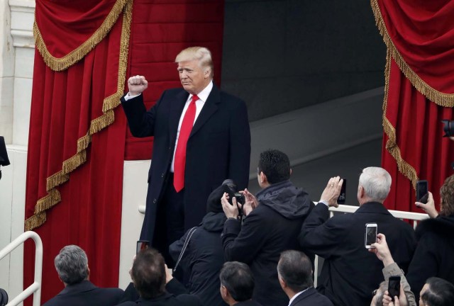 President-elect Donald Trump arrives for the inauguration ceremonies to be sworn in as the 45th president of the United States on the West front of the U.S. Capitol in Washington, U.S., January 20, 2017. REUTERS/Lucy Nicholson