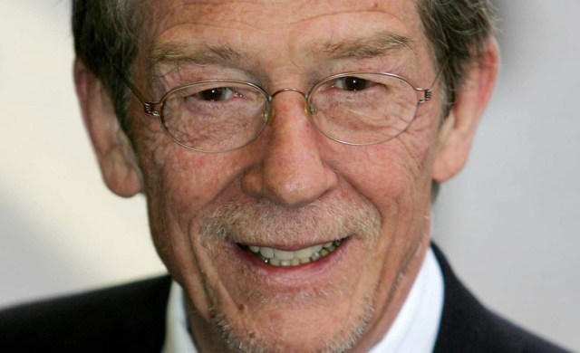 FILE PHOTO: British actor John Hurt arrives at the U.K. premiere of "Shooting Dogs" in London March 30, 2006. The film goes on general release in U.K. on Friday. REUTERS/Stephen Hird/File photo          FOR EDITORIAL USE ONLY. NO RESALES. NO ARCHIVES.     TPX IMAGES OF THE DAY