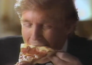 Se vende en 15.000 dólares el guión gráfico del comercial de pizza que protagonizó Trump