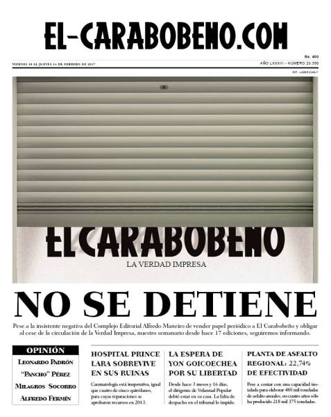 ultima portada semanario El Carabobeño