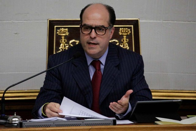 Julio Borges, President of the National Assembly and deputy of the Venezuelan coalition of opposition parties (MUD), attends a session of the National Assembly in Caracas