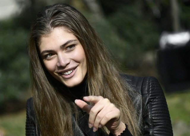 Brazilian transgender model Valentina Sampaio poses during an interview in Milan on February 18, 2017. Vogue Paris is to become the first French magazine to feature a transgender model on its cover, according the honour to Valentina Sampaio of Brazil for its March edition. Calling Sampaio the "glam standard-bearer of a cause that is on the march", the French edition of Vogue describes the 22-year-old as a "femme fatale" who happened to be born a boy.  / AFP PHOTO / MIGUEL MEDINA