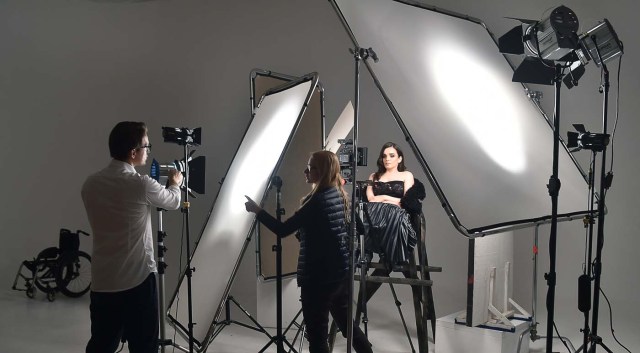 TO GO WITH AFP STORY BY OLGA SHYLENKO Ukrainian model Alexandra Kutas, who is in a wheelchair from a very early age due to a spinal cord injury resulting from a doctor's mistake at birth, poses during a photo and video fashion shoot in Kiev, on January 25, 2017. Kutas, 23, is Ukraine's first model with a disability to headline a runway event of this level, after covering a long and thorny path for her dream to come true. / AFP PHOTO / Sergei SUPINSKY / ?The erroneous mention[s] appearing in the metadata of this photo by Sergei SUPINSKY has been modified in AFP systems in the following manner: [a spinal cord injury resulting from a doctor's mistake at birth] instead of [cerebral palsy]. Please immediately remove the erroneous mention[s] from all your online services and delete it (them) from your servers. If you have been authorized by AFP to distribute it (them) to third parties, please ensure that the same actions are carried out by them. Failure to promptly comply with these instructions will entail liability on your part for any continued or post notification usage. Therefore we thank you very much for all your attention and prompt action. We are sorry for the inconvenience this notification may cause and remain at your disposal for any further information you may require.?