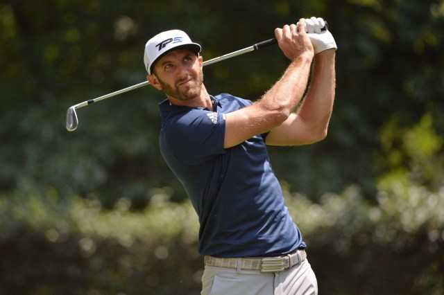 Mar 5, 2017; Mexico City, MEX; Dustin Johnson plays his shot from the third tee during the final round of the WGC - Mexico Championship golf tournament at Club de Golf Chapultepec. Mandatory Credit: Orlando Ramirez-USA TODAY Sports