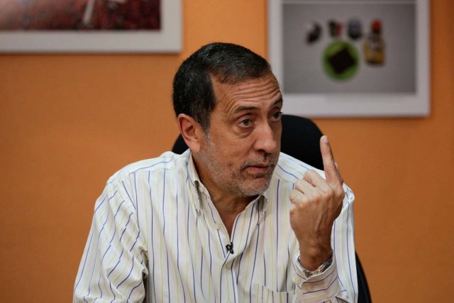 Jose Guerra, deputy of the Venezuelan coalition of opposition parties (MUD), speaks during an interview with Reuters in Caracas, Venezuela, March 9, 2017. REUTERS/Marco Bello