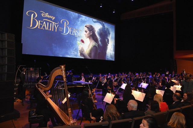 NEW YORK, NY - MARCH 13: An orchestra performs at the New York special screening of Disney's live-action adaptation "Beauty and the Beast" at Alice Tully Hall on March 13, 2017 in New York City. Jamie McCarthy/Getty Images for Walt Disney Studios/AFP