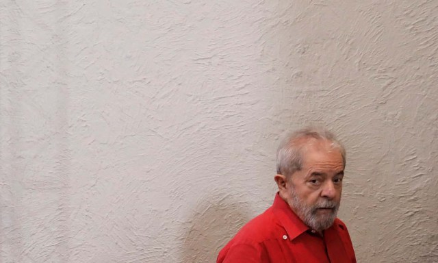 Former Brazilian president Luiz Inacio Lula da Silva is seen during a event about the Lava Jato (Car Wash) investigation organized by the Brazilian Workers' Party (PT) in Sao Paulo, Brazil March 24, 2017. REUTERS/Nacho Doce