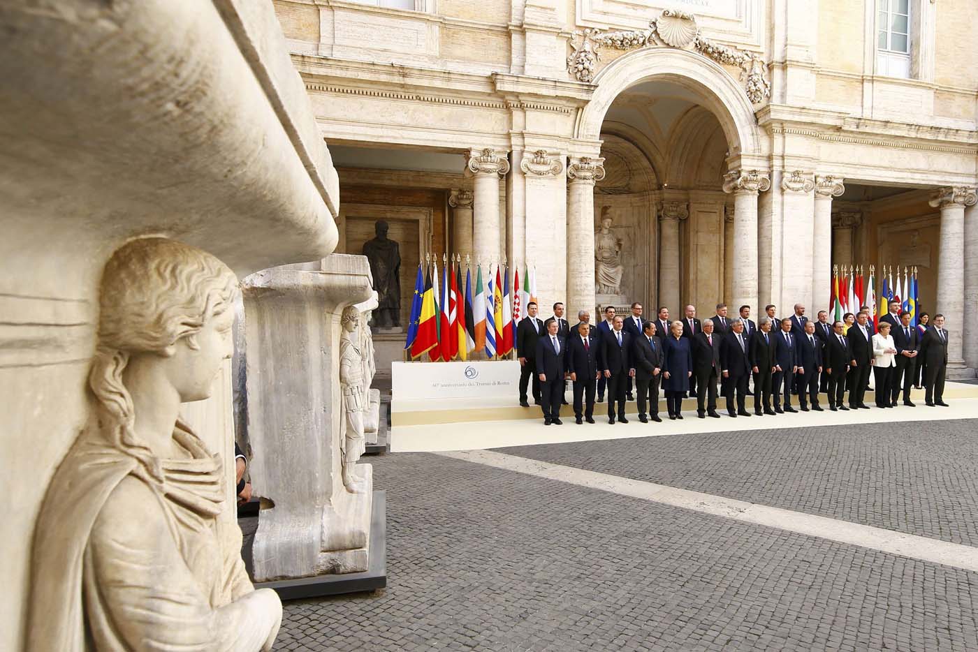 Líderes de Europa reafirman en Roma su unión pese al divorcio con Reino Unido