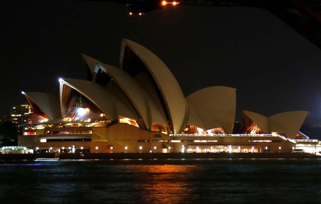 The Sydney Opera House seen during the tenth anniversary of Earth Hour in Sydney, Australia, March 25, 2017. REUTERS/David Gray