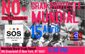 Venezolanos protestarán en Nueva York este #15Abr