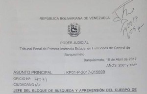 La orden de aprehensión contra 14 GN por el asesinato de Gruseny Canelón (DOCUMENTO)