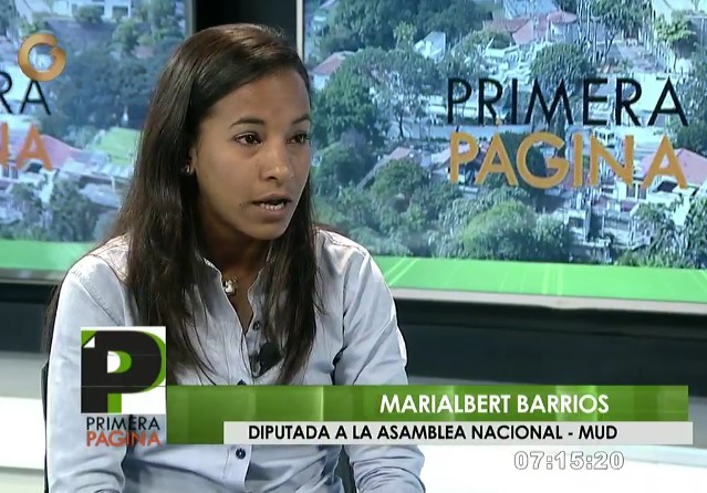 Marialbert Barrios, diputada de la AN / Foto captura tv