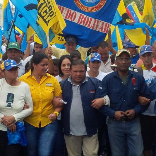 Líder de la Unidad en Guayana, Andrés Velásquez, en el marco de la marcha que con motivo del Primero de Mayo.